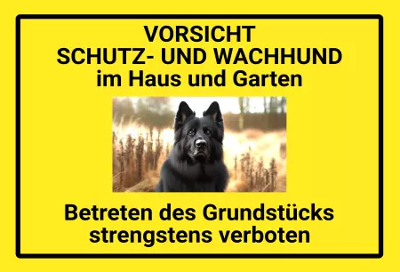 Hunde Vorsicht Warnschild Zutritt verbotenHunde SCHUTZ- UND WACHHUND Bild