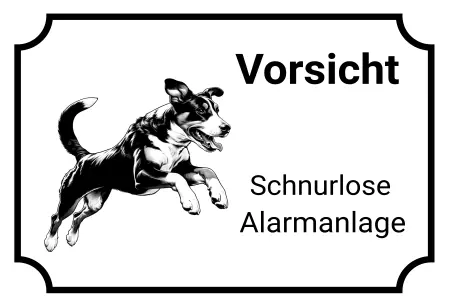 Hunde Vorsicht Warnschild Zutritt verbotenHunde Vorsicht Schnurlose Alarmanlage Bild