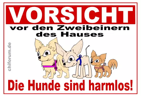 Hunde Vorsicht Warnschild Zutritt verbotenHunde vorsicht Zweibeiner Bild